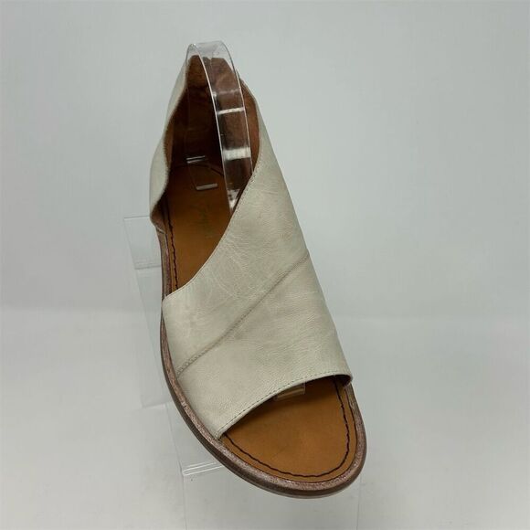 Free People Mont Blanc White Cream Leather Heeled Sandals Size 40 (US 10) - Picture 2 of 13